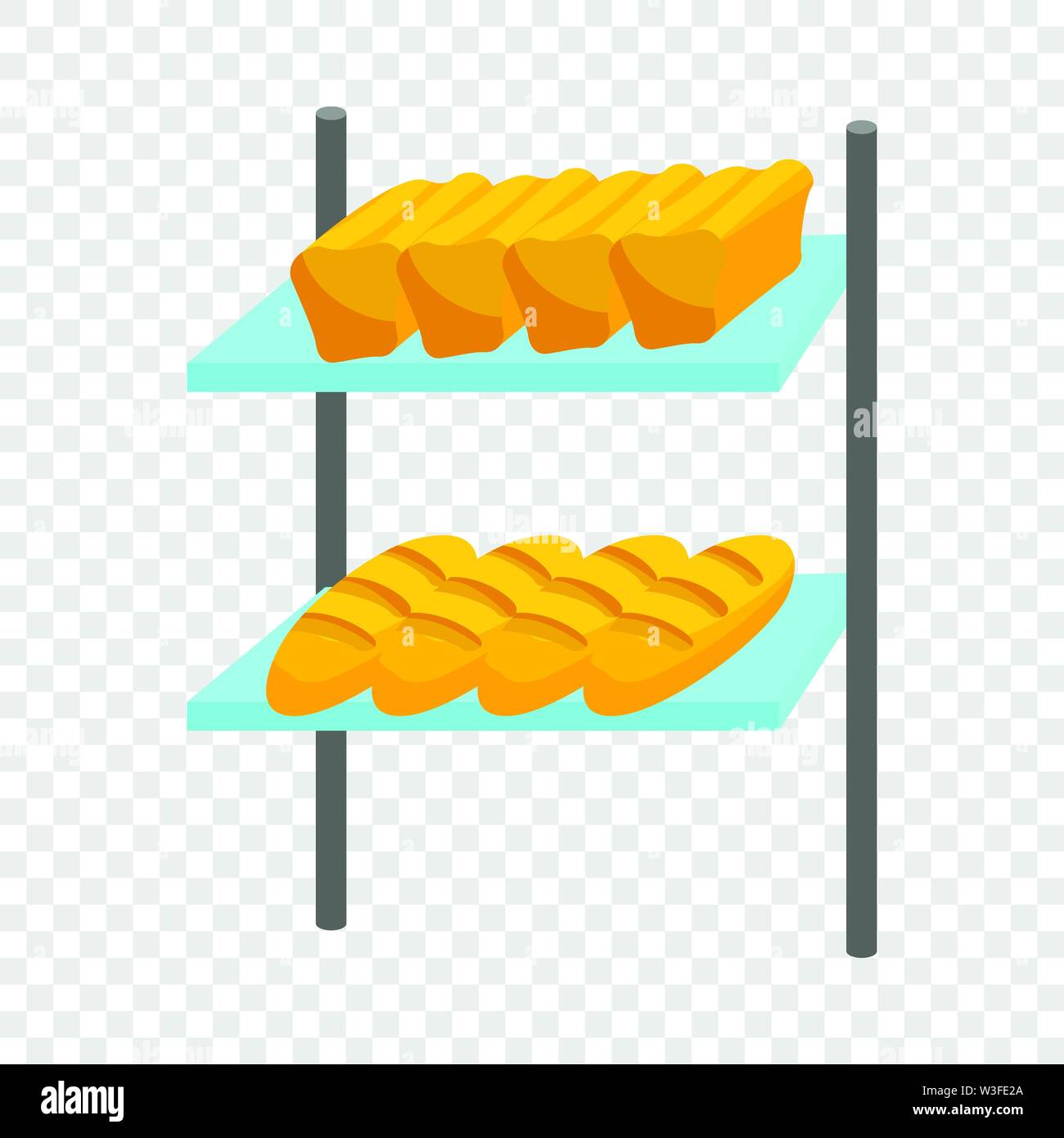Loaves of bread on shelves icon, cartoon style Stock Vector Image & Art ...