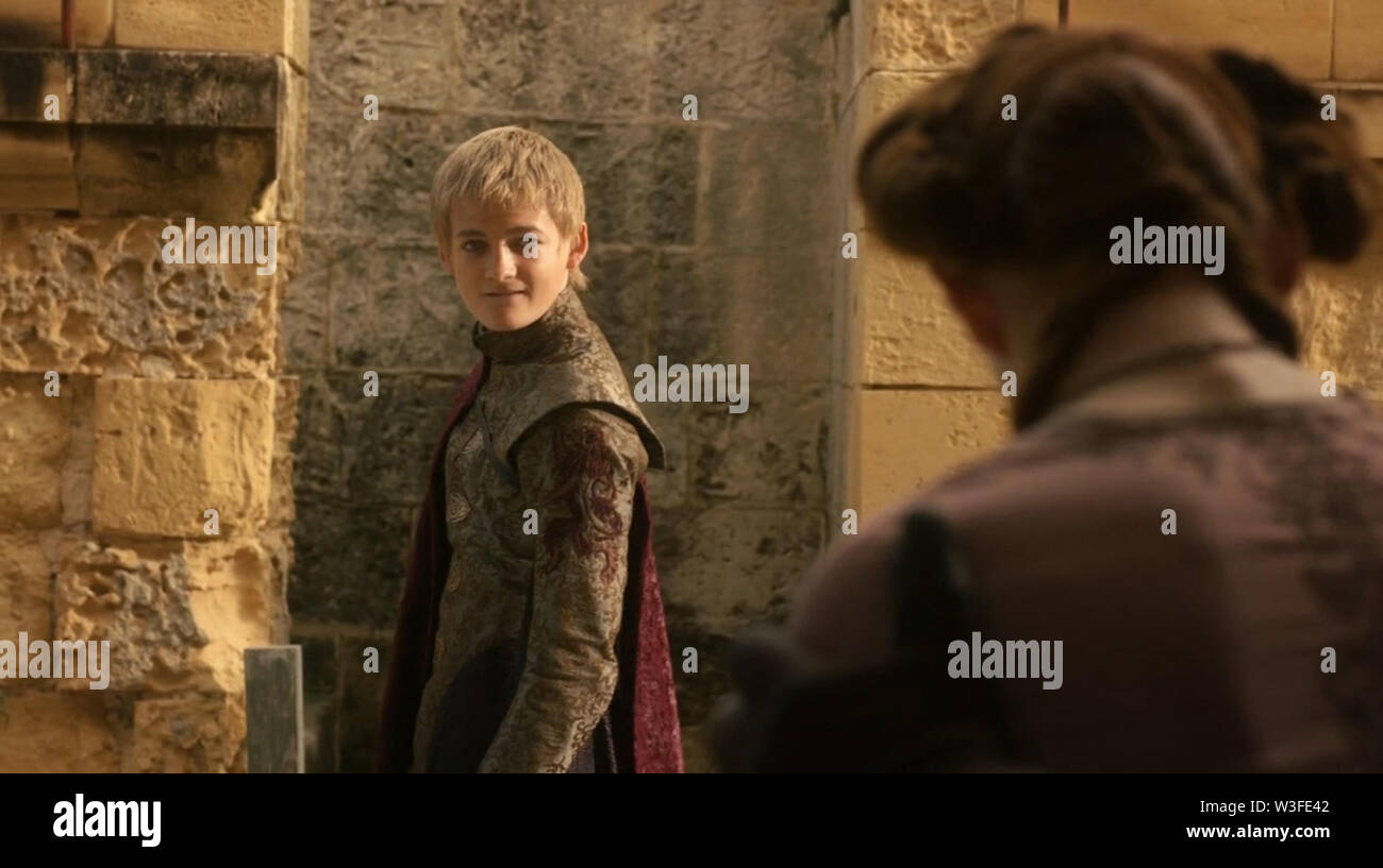 Los Angeles.CA.USA. Sophie Turner as Sansa Stark with Jack Gleeson as King Joffrey Baratheon and