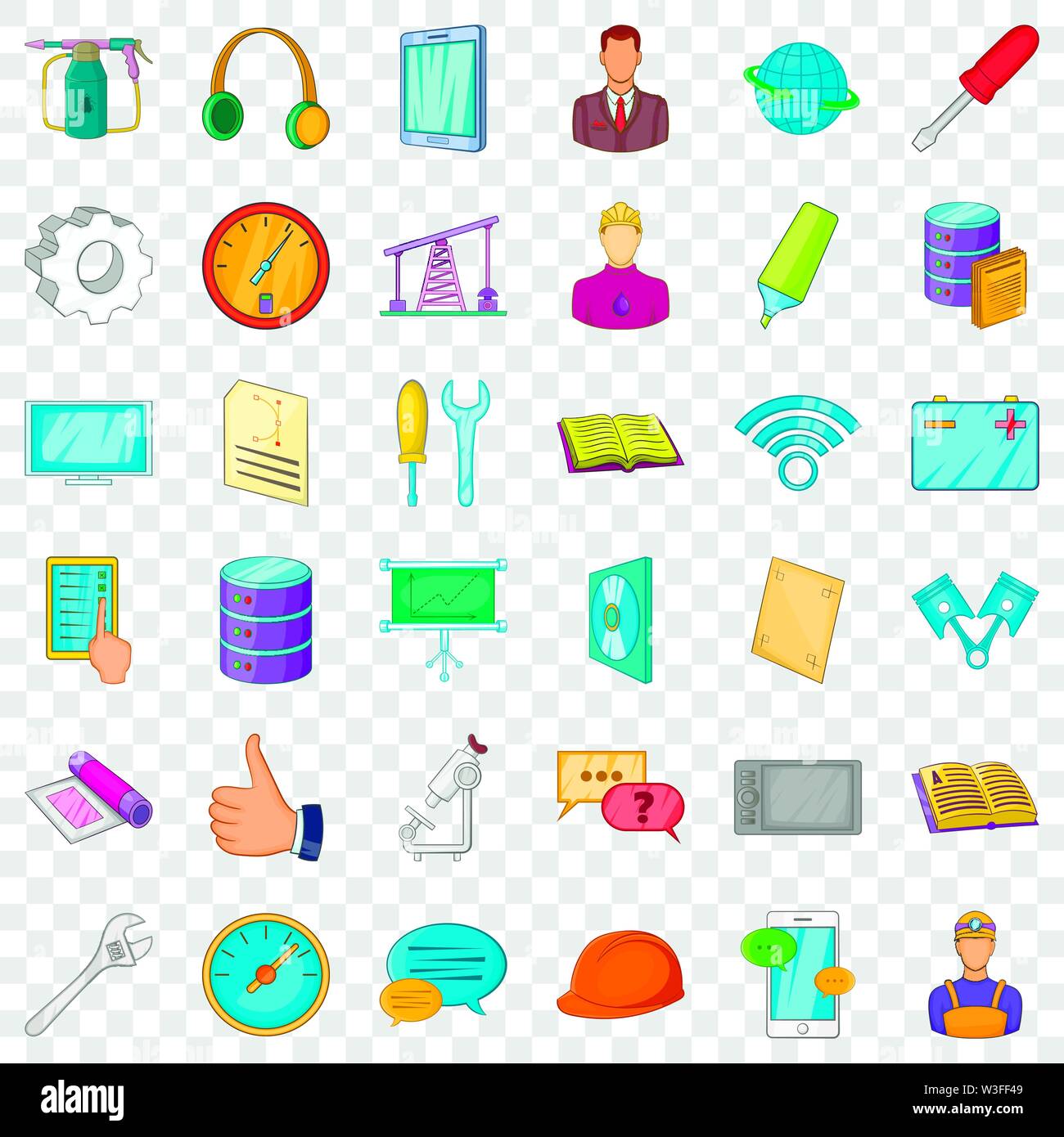 Internet icons set, cartoon style Stock Vector Image & Art - Alamy