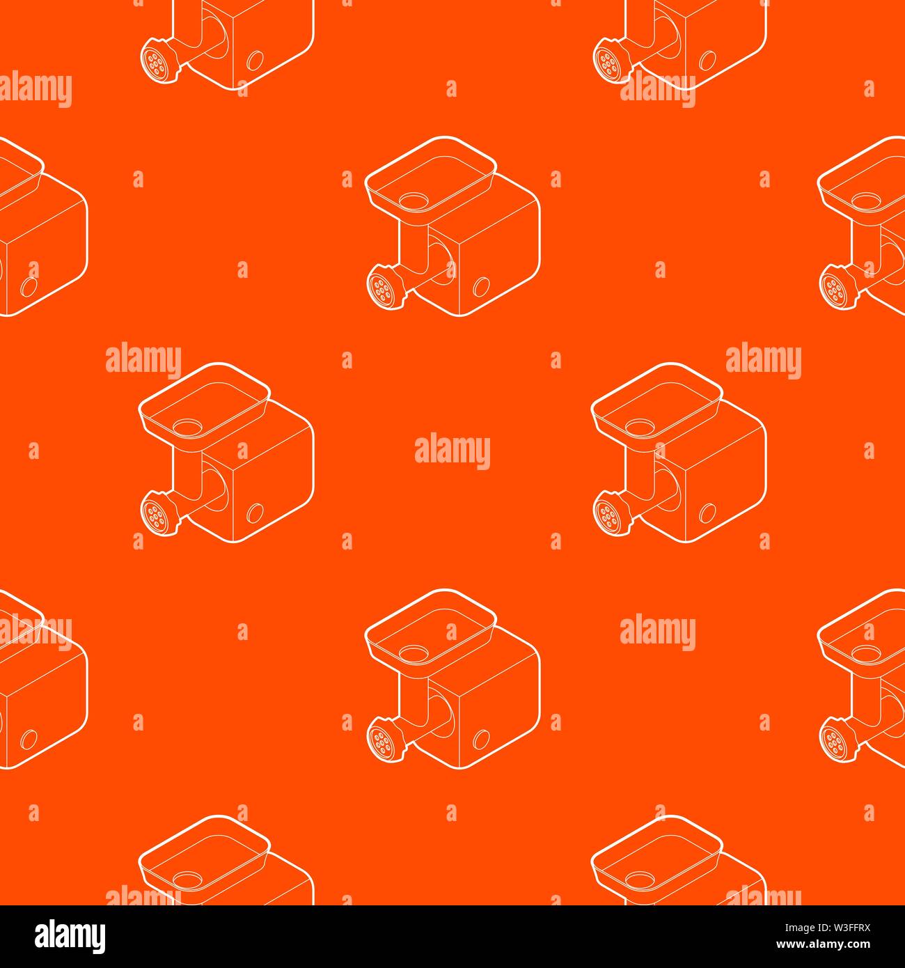 Electric meat grinder pattern vector orange Stock Vector