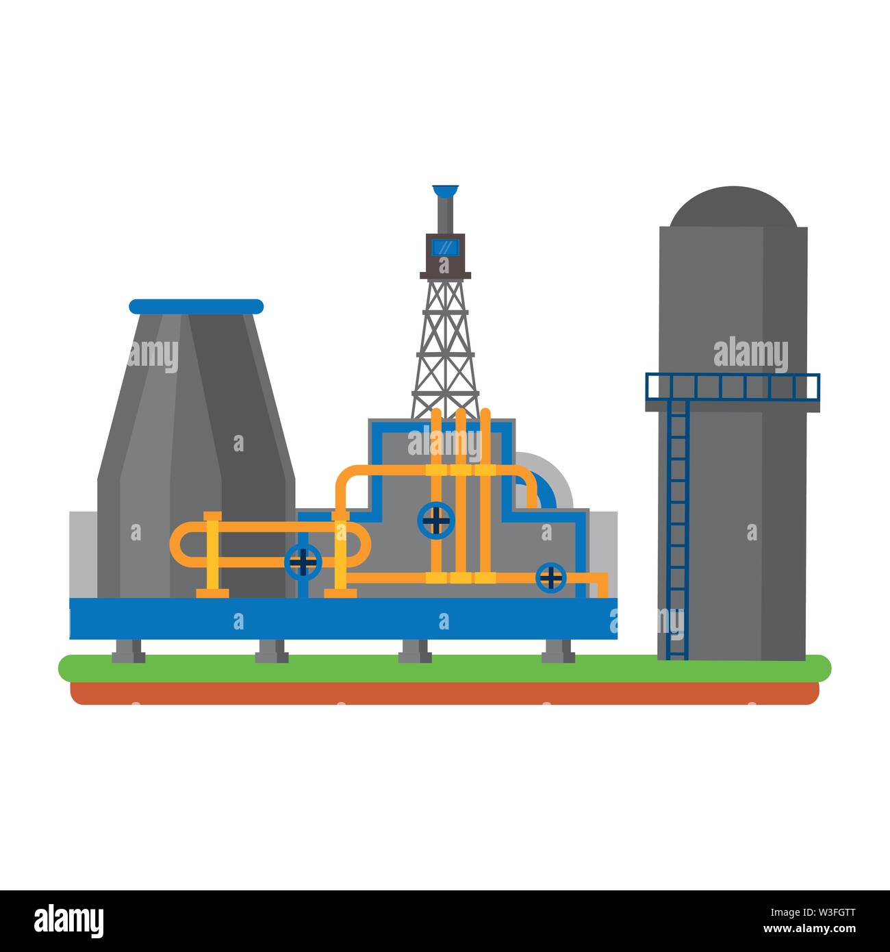 oil refinery gas factory cartoon Stock Vector Image & Art - Alamy