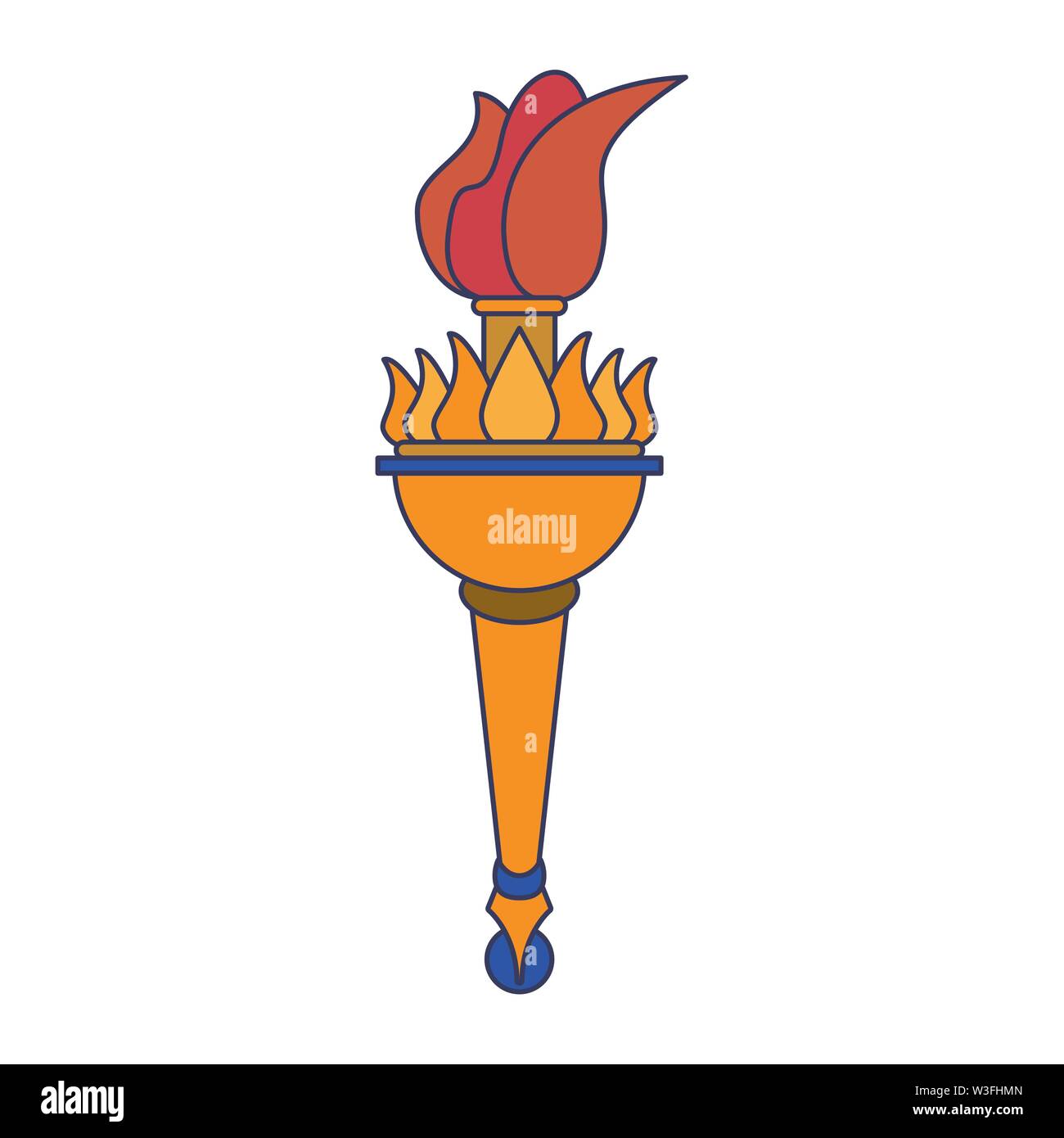 torch fire olympic flame cartoon Stock Vector Image & Art - Alamy