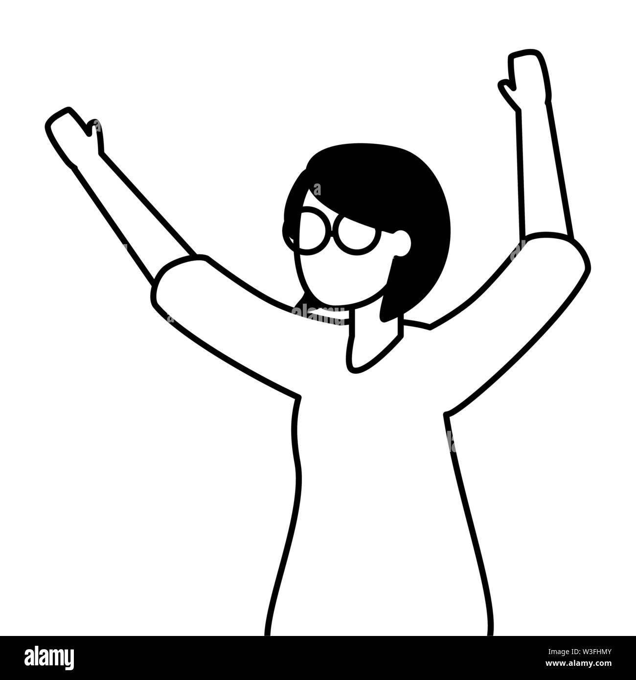 celebrating woman with arms up Stock Vector Image & Art Alamy