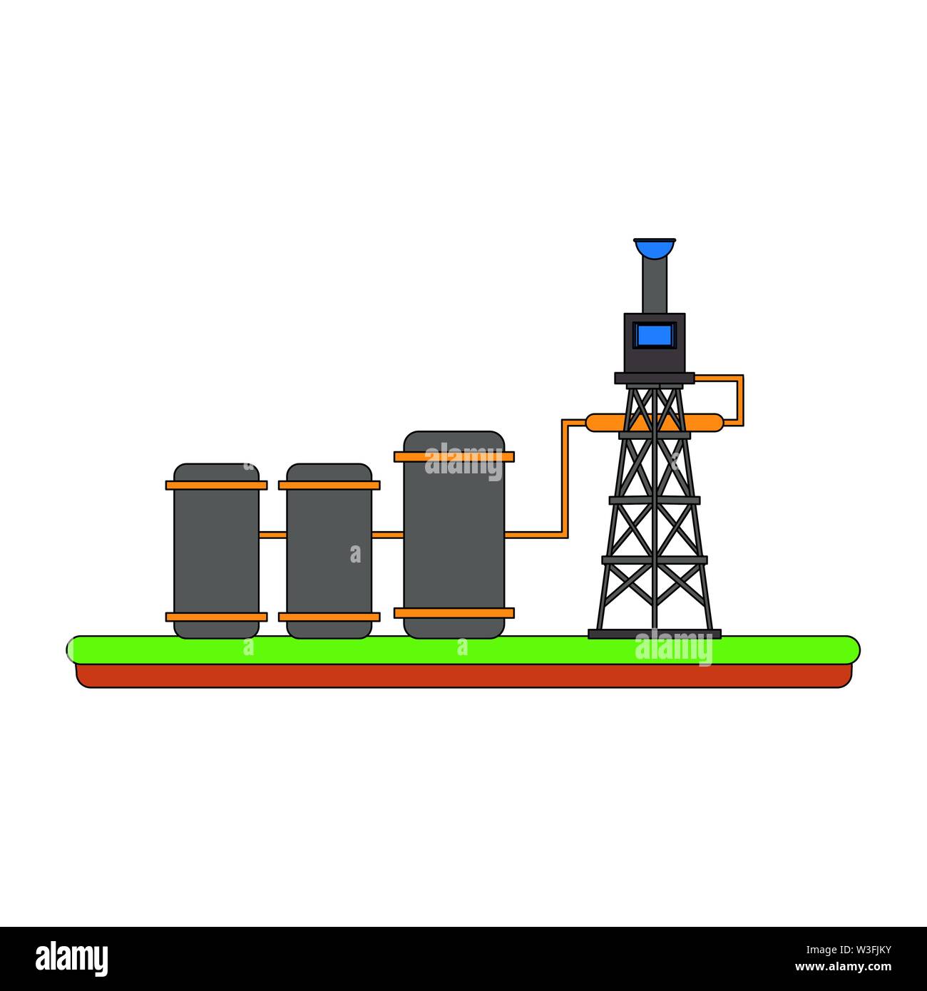 oil refinery gas factory cartoon Stock Vector Image & Art - Alamy