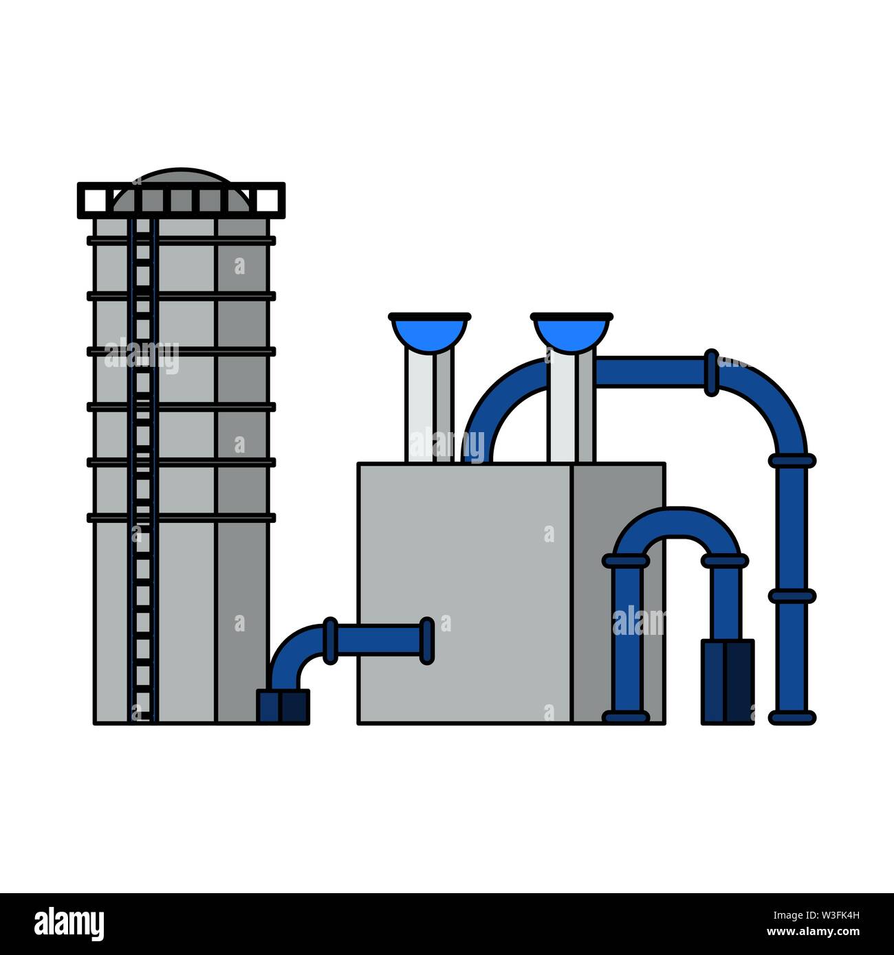 oil refinery gas factory cartoon Stock Vector Image & Art - Alamy