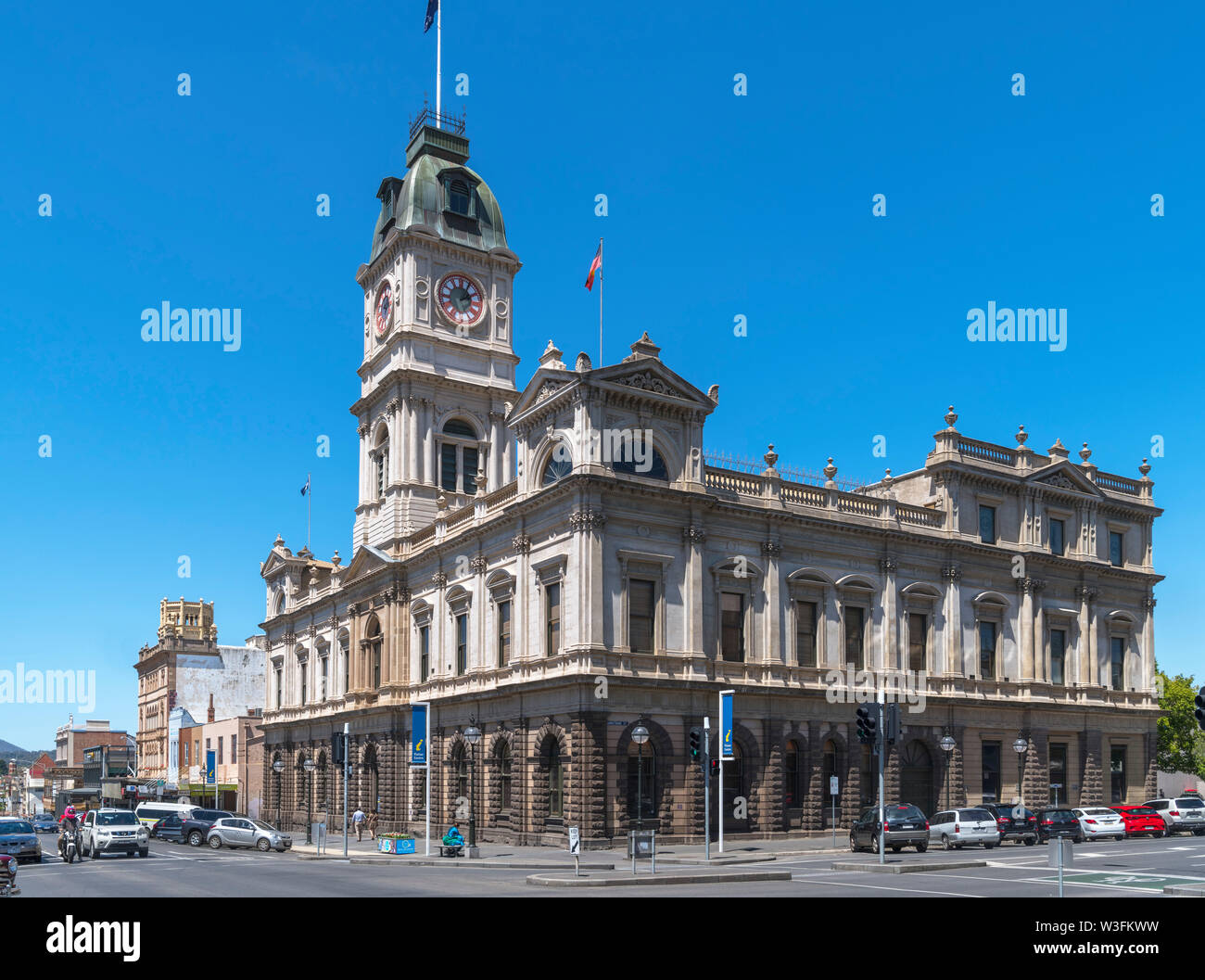 Town Hall on Sturt Street in the old gold mining town of Ballarat, Victoria, Australia Stock Photo