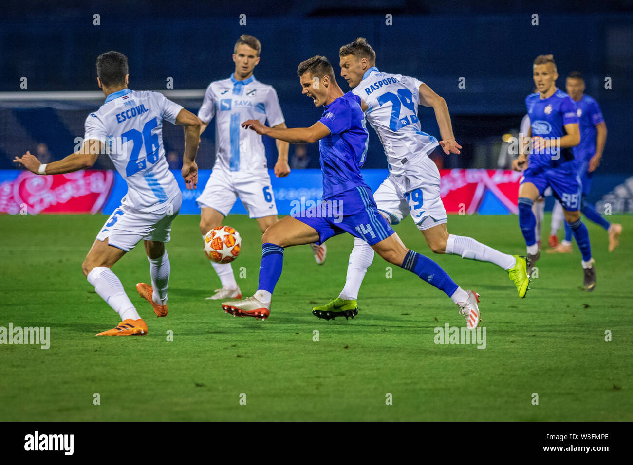 ZAGREB, CROATIA - JULY 13, 2019: Croatian league Supercup, GNK Dinamo vs. HNK  Rijeka. In action Luka CAPAN (31) and Damian KADZIOR (92 Stock Photo - Alamy