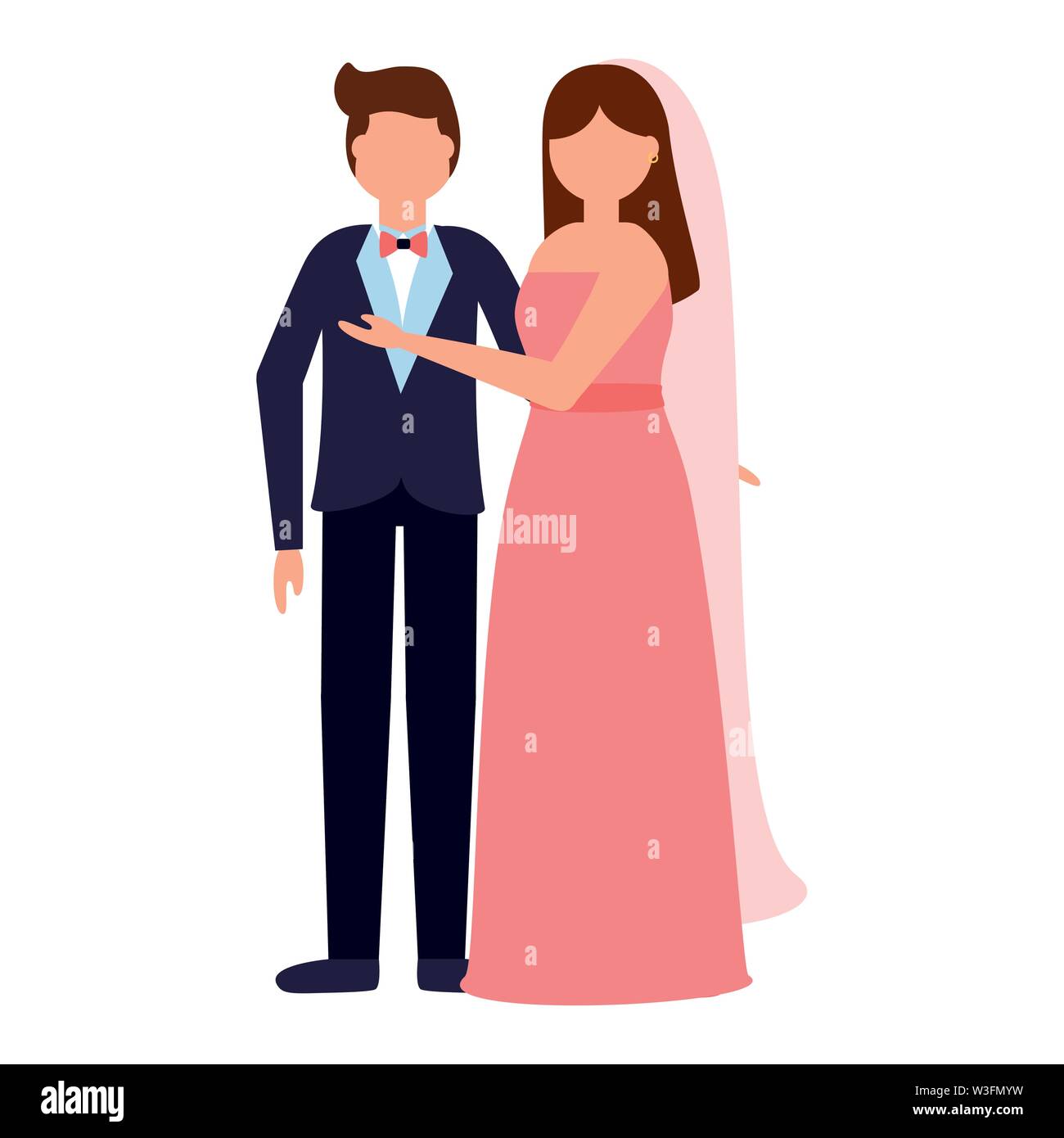 flat design wedding people groom and bride Stock Vector Image & Art - Alamy