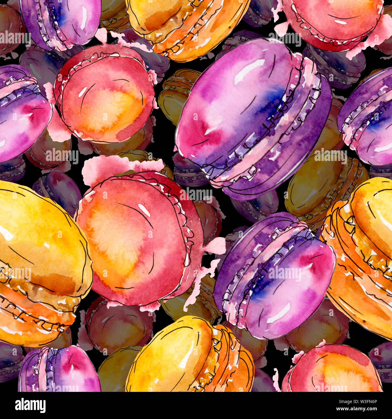 Tasty cake and desserts in a watercolor style. Watercolour illustration ...