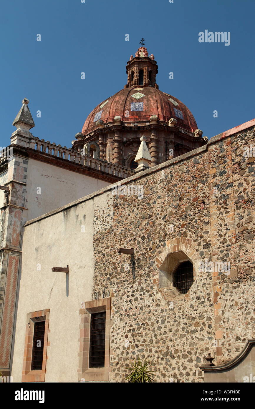 Temple of Santa Rosa de Viterbo in the Mariano de las casas Square in Queretaro, Mexico. Stock Photo