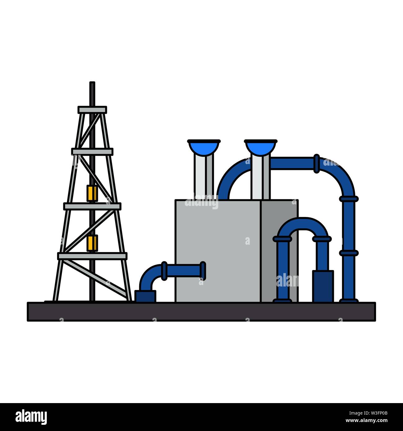 oil refinery gas factory cartoon Stock Vector Image & Art - Alamy