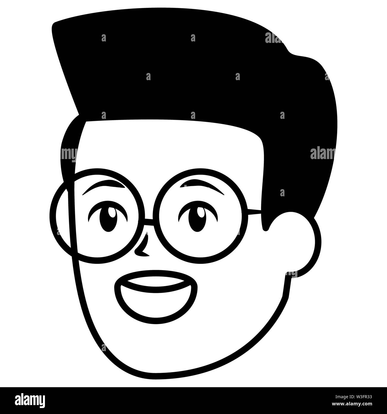 smiling man face character white background Stock Vector Image & Art ...