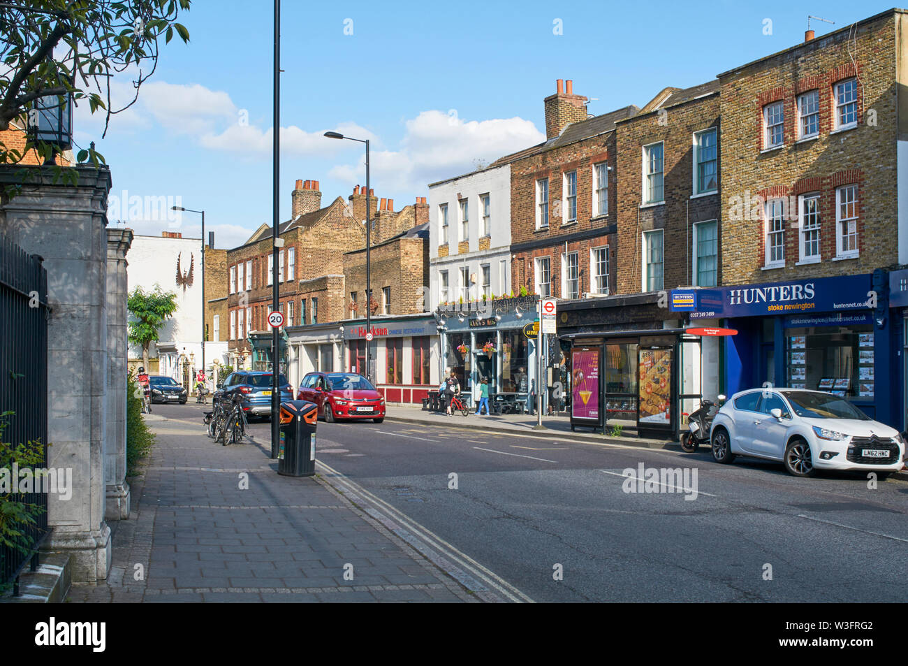 Old houses along Church Street, Stoke Newington, in the London Borough of Hackney, London UK Stock Photo