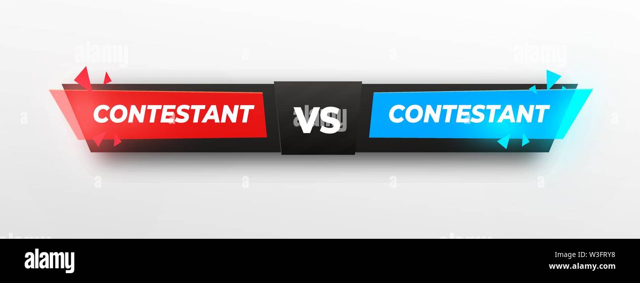 Set versus Logo, sreen design. VS Vector Letters Illustration. Red ...
