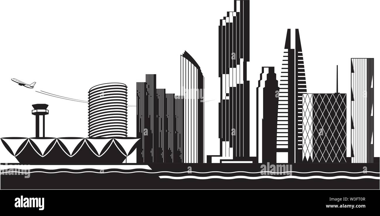 Bangkok cityscape by day - vector illustration Stock Vector