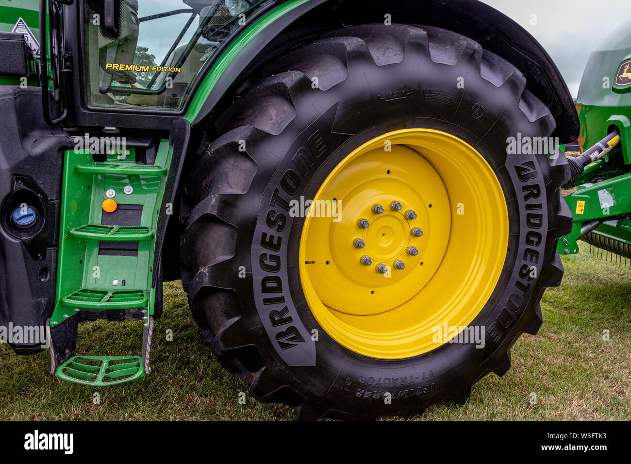Modern Agricultural Tractors and Farm Machinery at a Country Fair and Agricultural Show in Leicestershire .UK Stock Photo