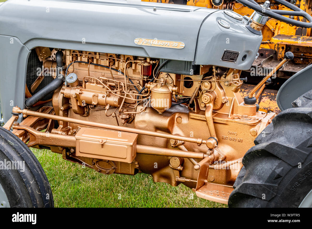 Old/Vintage Working and Restored Industrial Farm Tractors at a Agricultural Show in