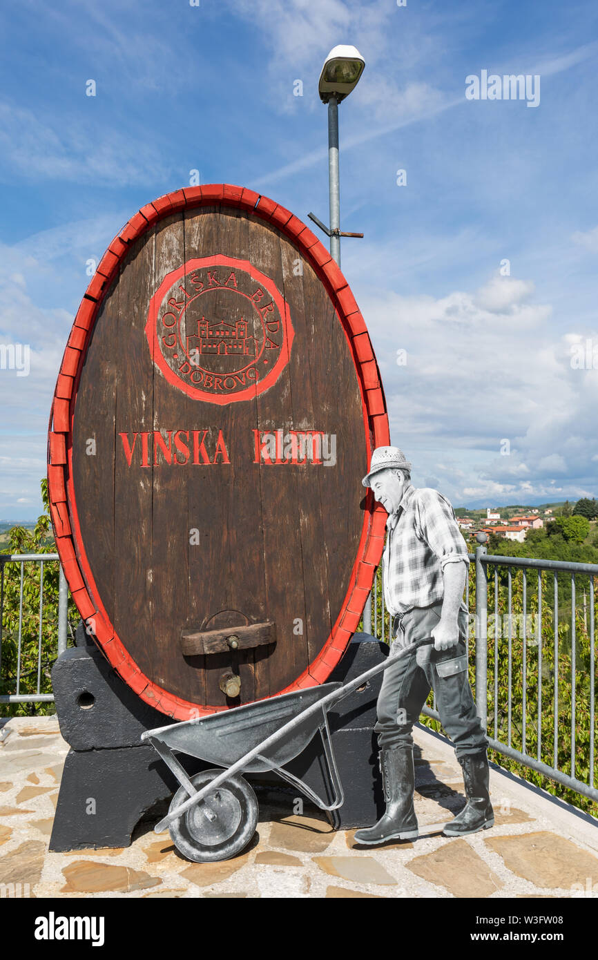The Vinska klet Goriska Brda winery advertisement in Goriska Brda, Slovenia Stock Photo