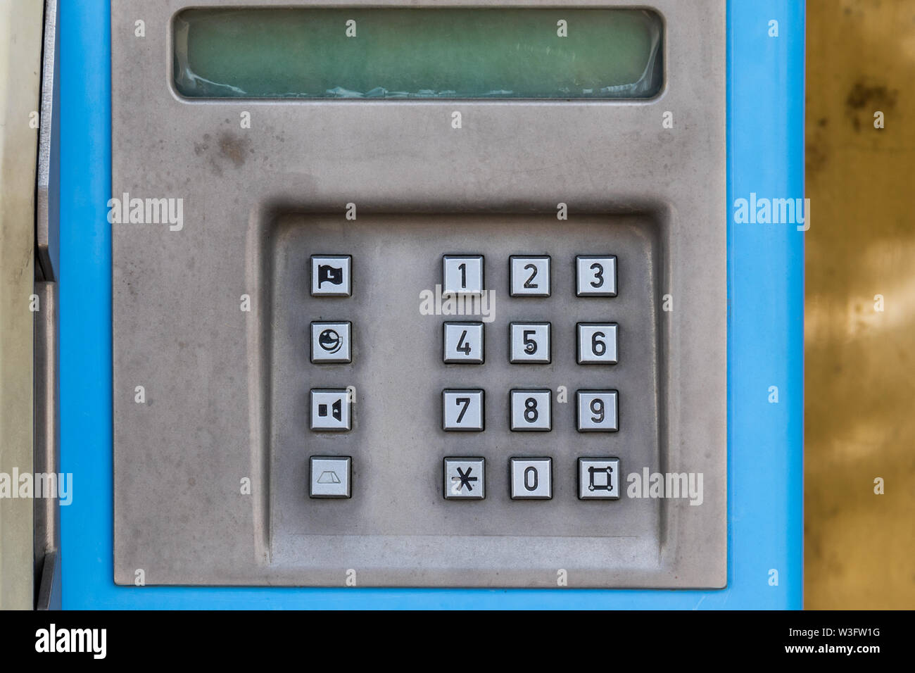 Old telephone box dial numbers Stock Photo Alamy