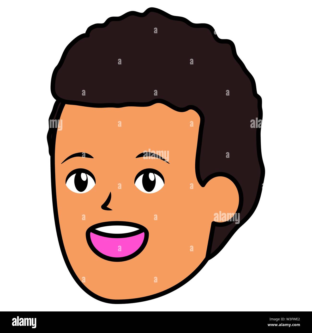 smiling man face character white background Stock Vector Image & Art ...