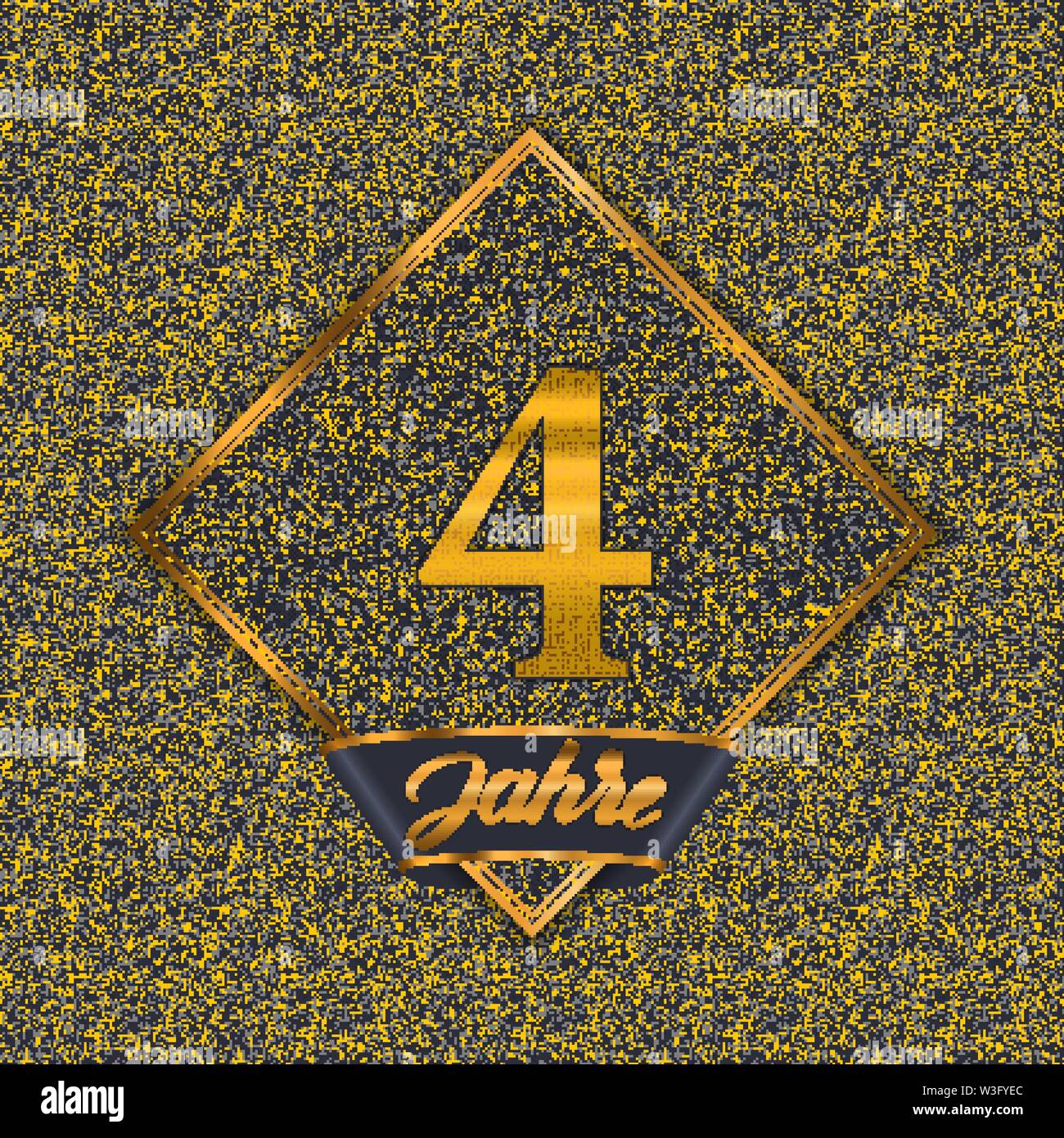 German golden number four years (4 years) celebration design ...