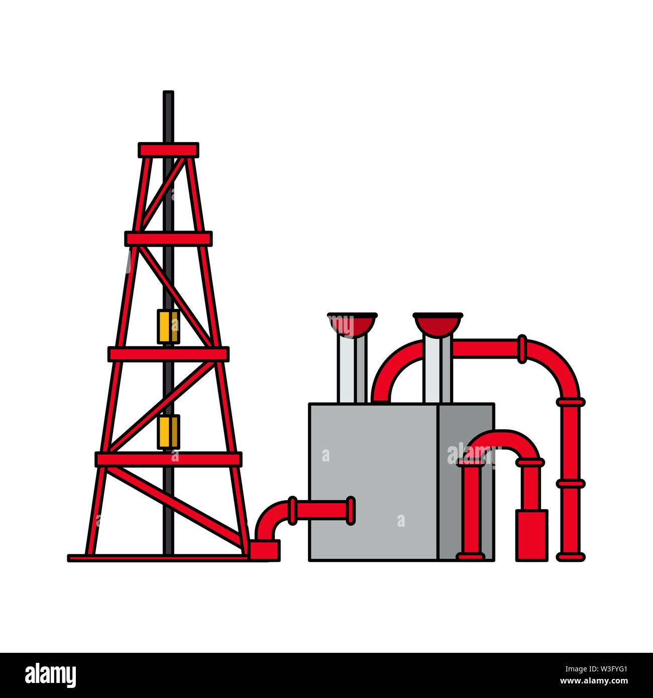 oil refinery gas factory cartoon Stock Vector Image & Art - Alamy