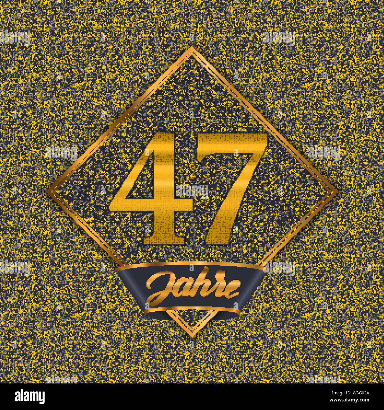 German golden number fortyseven years (47 years) celebration design