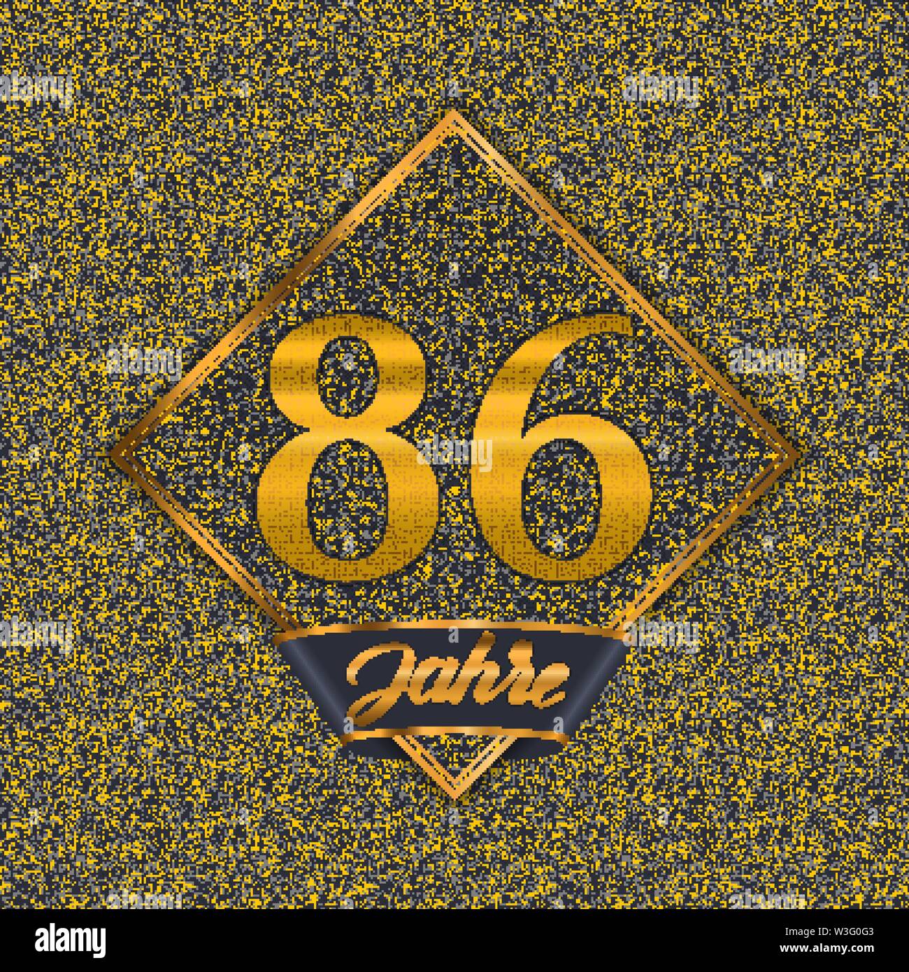 German golden number eightysix years (86 years) celebration design