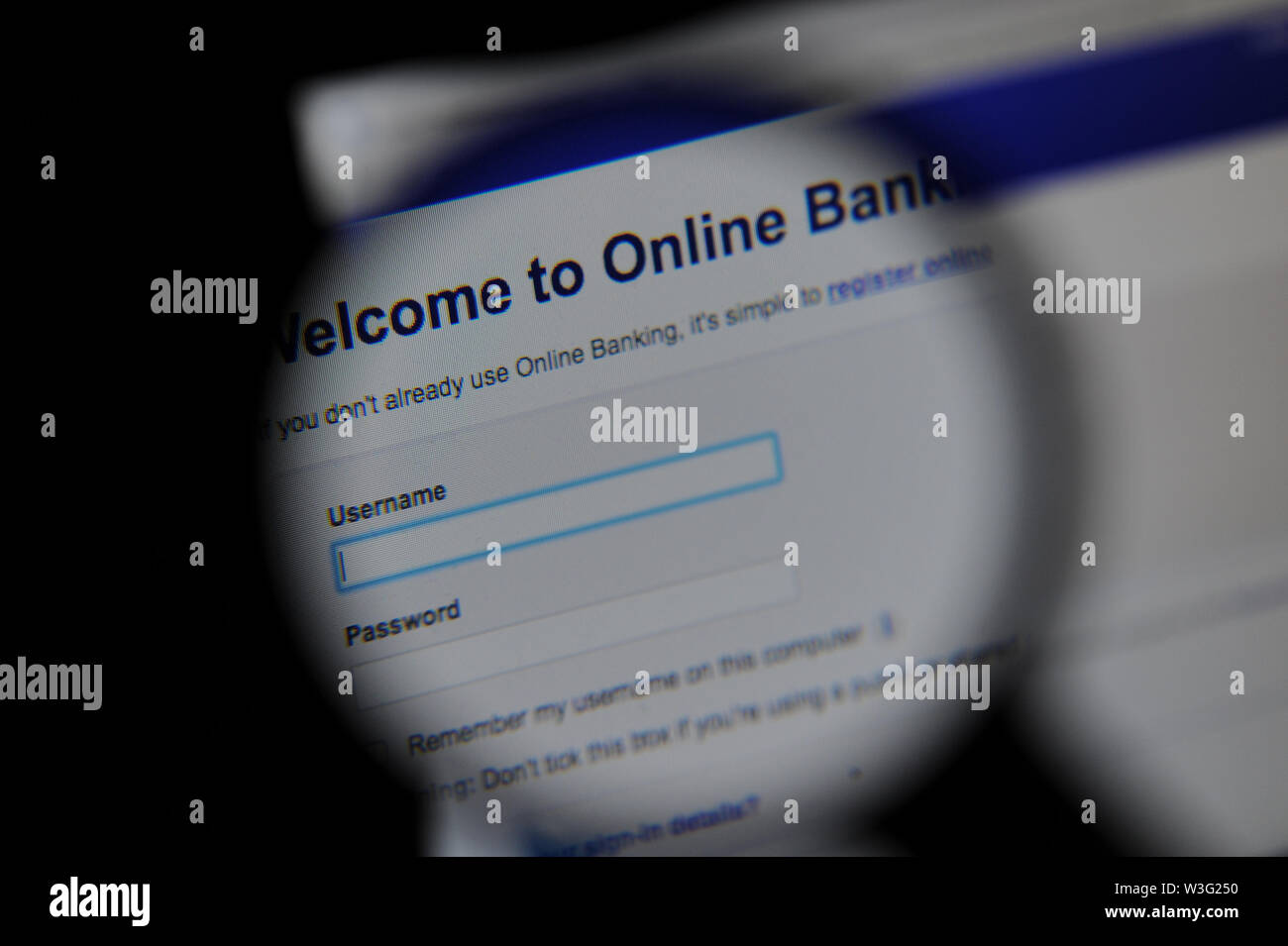 The login screen on the Halifax online banking Stock Photo