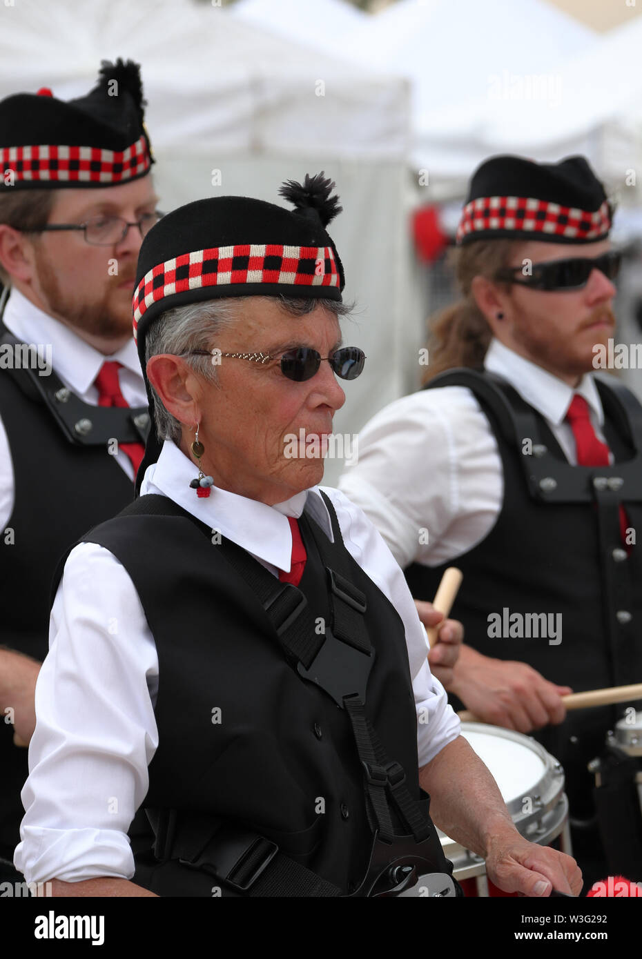 Littleton, Colorado July 13, 2019 Irish Pipe Band performing on