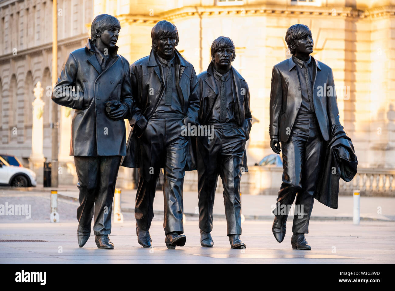 The Beatles Statue in Liverpool (UK), created by sculptor Andrew Edwards and donated to the City of Liverpool in 2008 by the Cavern Club Stock Photo