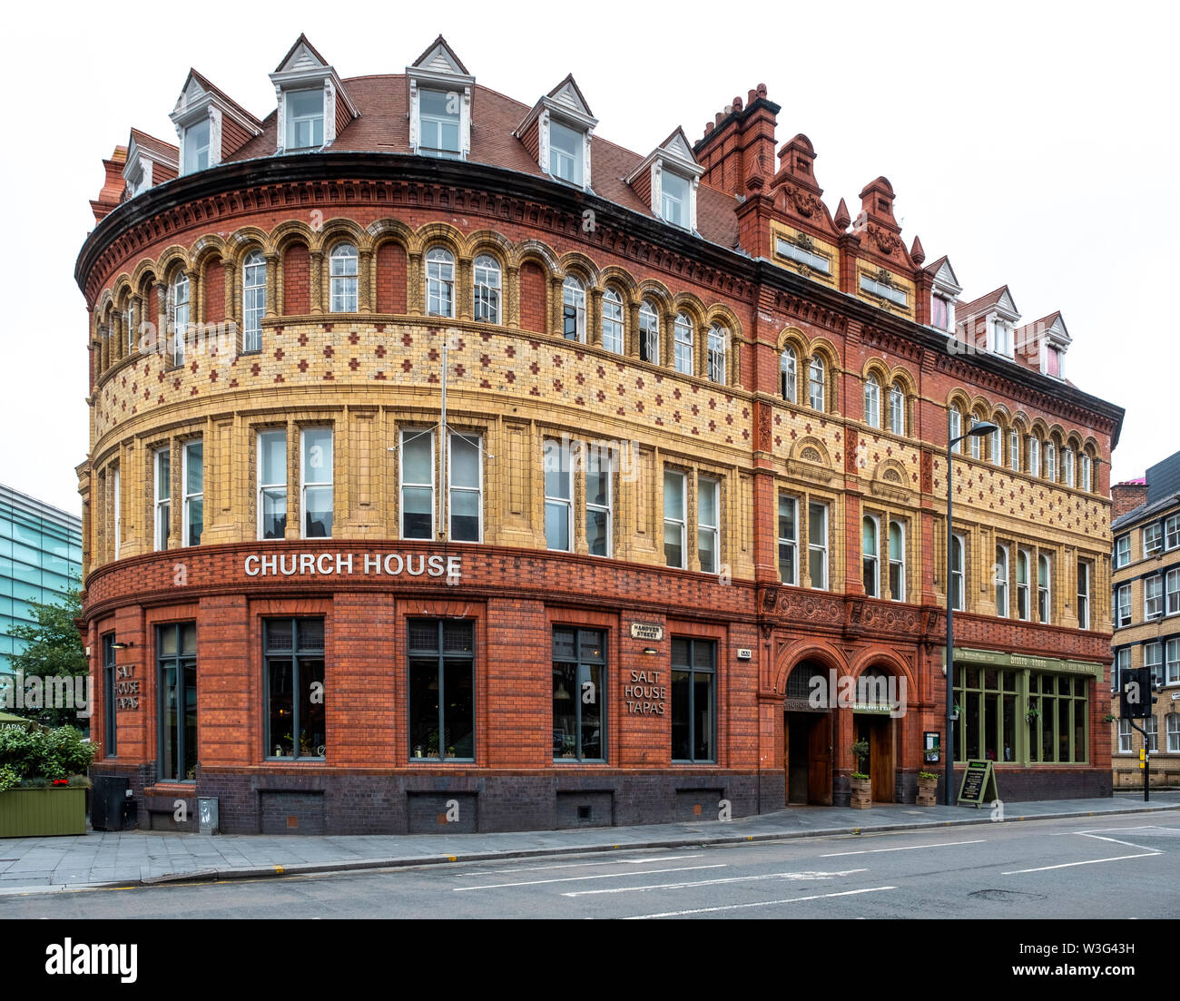 Church House, a beautiful restored Victorian four-storey Grade II Listed Building in Hanover Street, Liverpool, UK Stock Photo