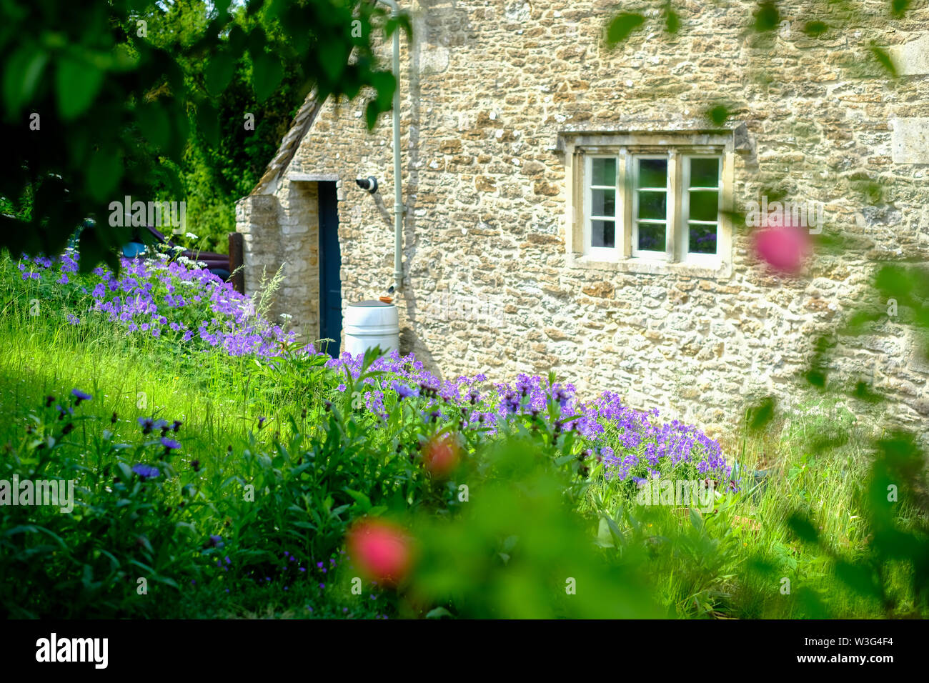 Traditional English cottage in the village of Lacock, Wiltshire (UK) Stock Photo