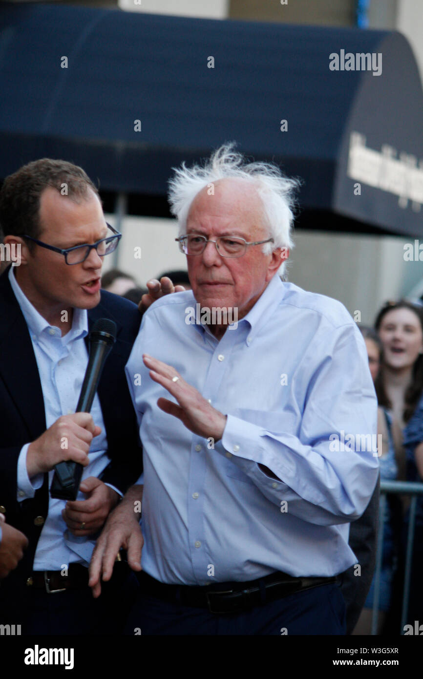 Philadelphia, PA, USA - July 15, 2019: 2020 Presidential candidate Sen. Bernie Sanders joins a rally to stop the impending closure of Hahnemann University Hospital in Center City, Philadelphia. Credit: Jana Shea/OOgImages Stock Photo