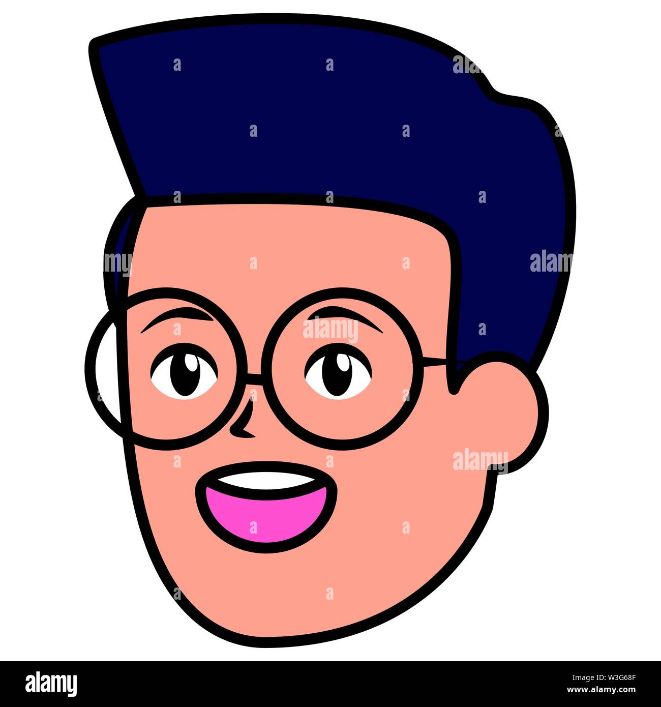 smiling man face character white background Stock Vector Image & Art ...
