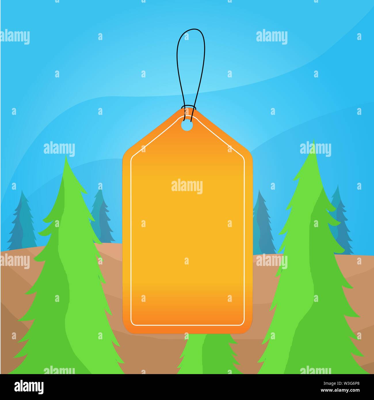 Empty tag blank space colorful background label rectangle attached