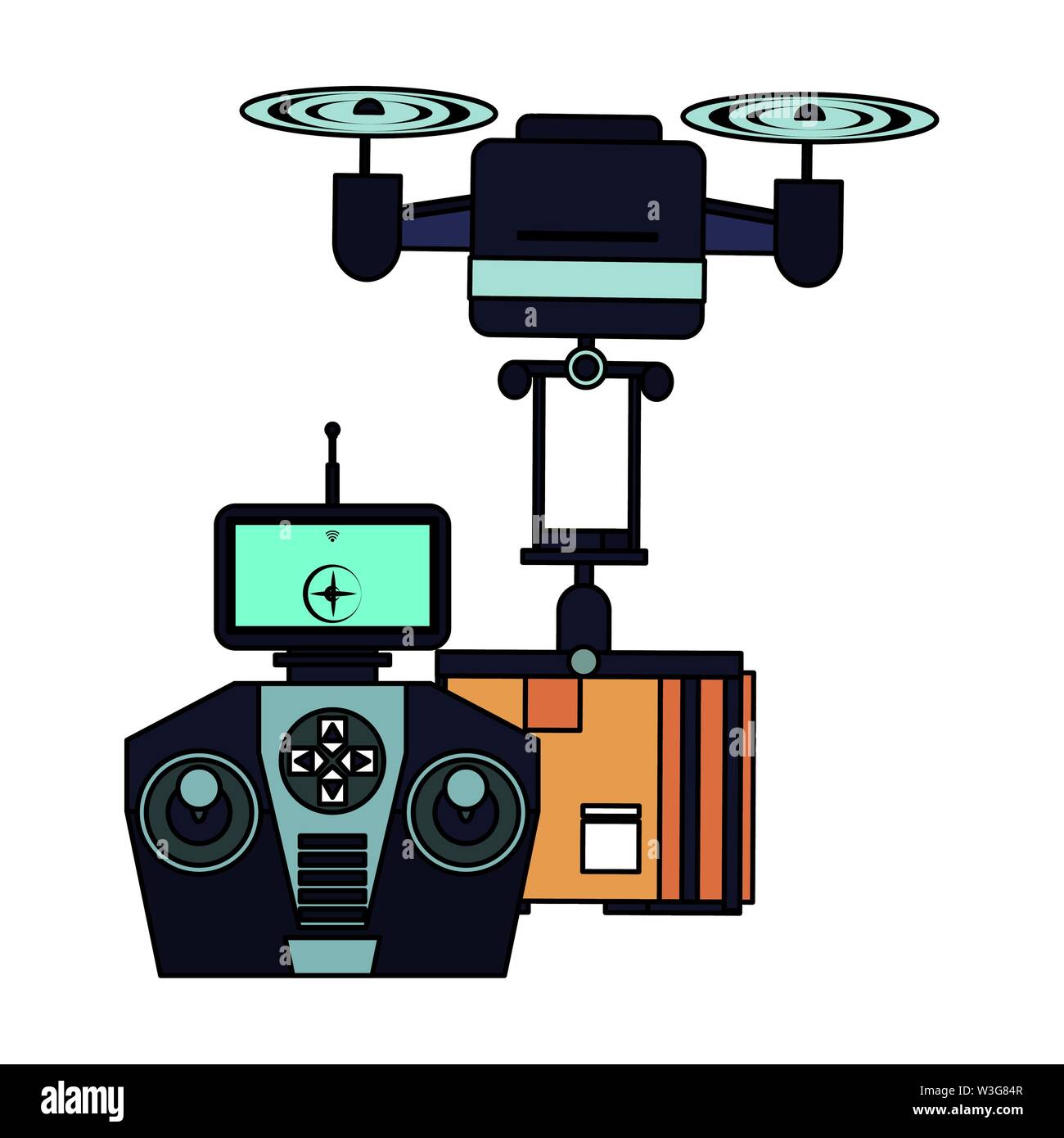 air drone remote control cartoon Stock Vector Image & Art Alamy