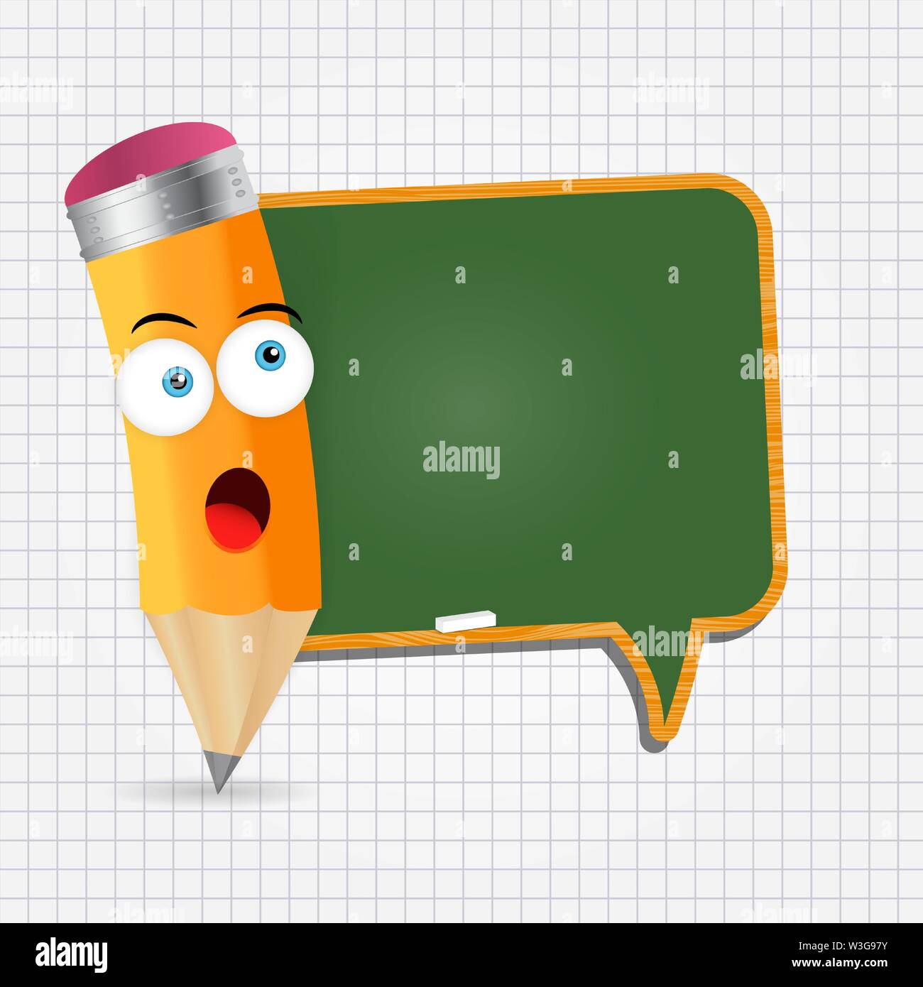 Pencil with place foe text. Vector illustration Stock Vector