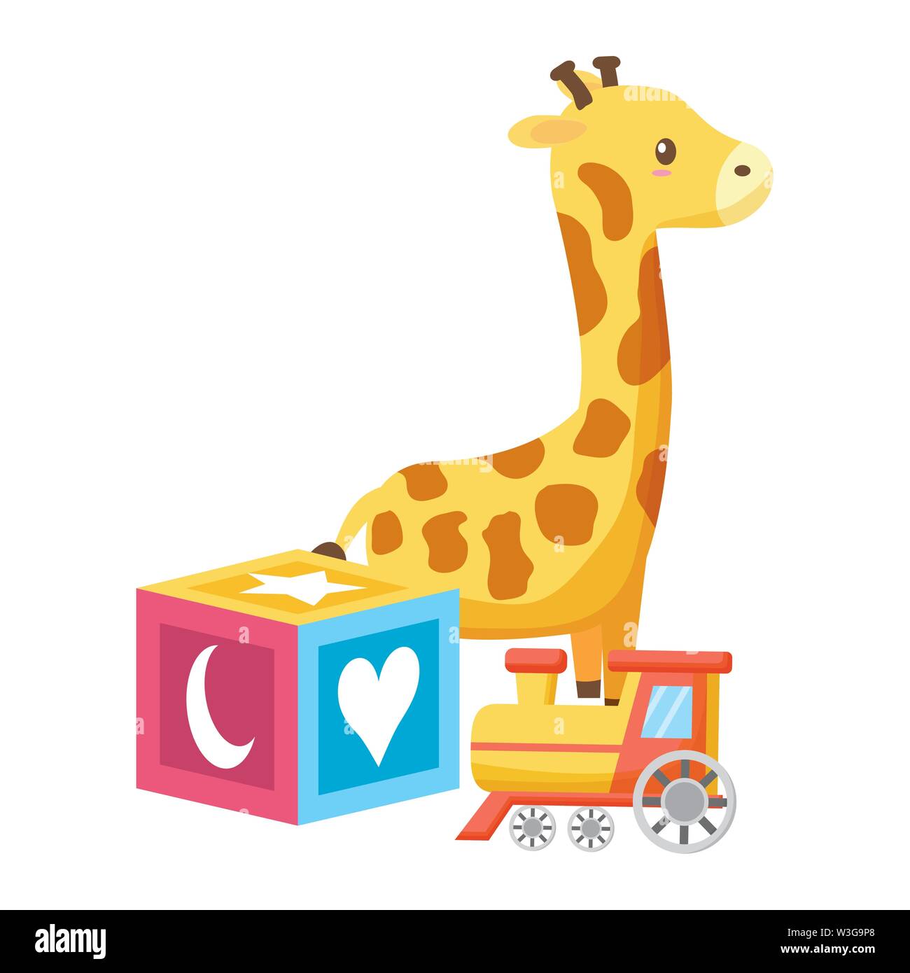 baby toys giraffe cube and train Stock Vector Image & Art Alamy