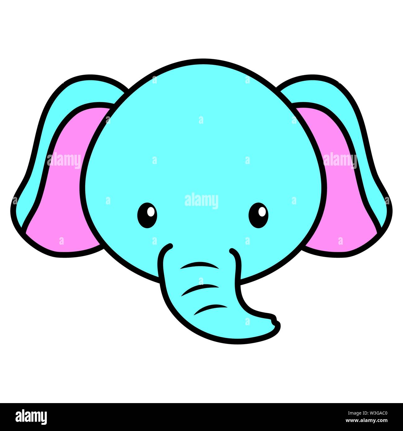cute little elephant baby head character Stock Vector Image & Art - Alamy