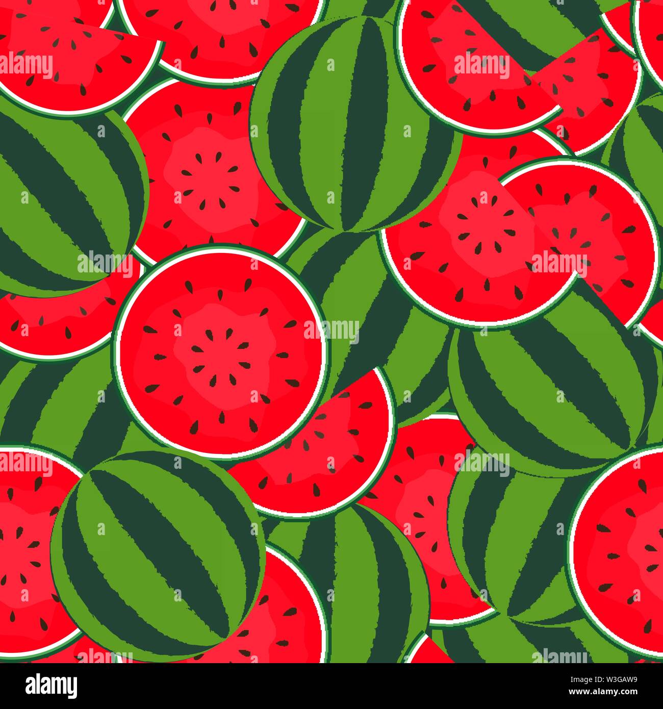 Seamless Pattern Background with Watermelon. Vector Illustration Stock ...