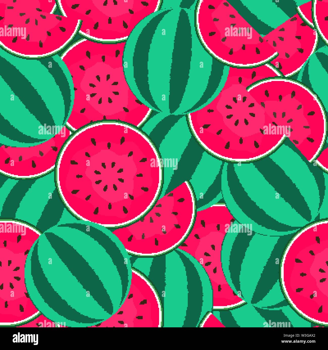 Seamless Pattern Background with Watermelon. Vector Illustration Stock ...