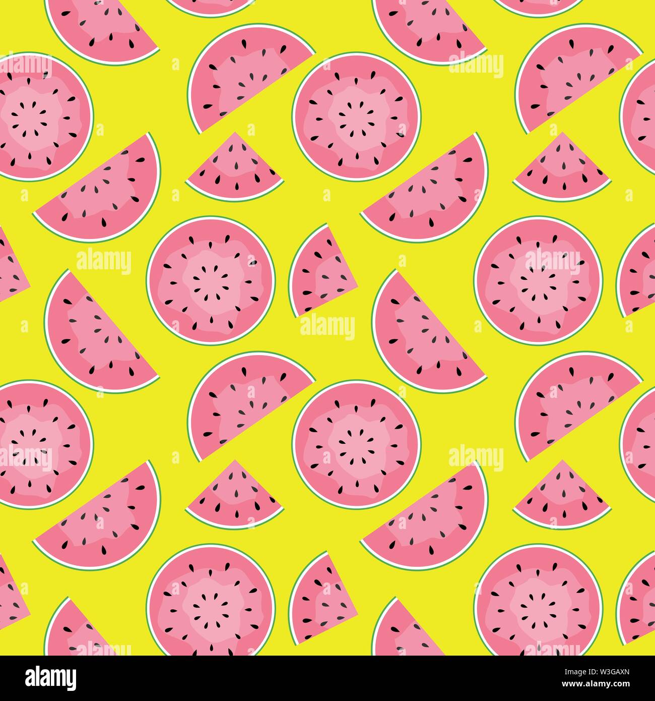 Seamless Pattern Background with Watermelon. Vector Illustration Stock ...