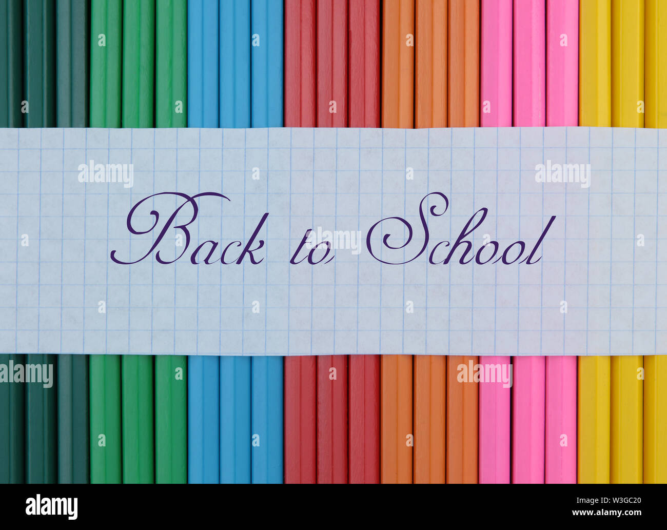 Back to school concept. Pencils backgroud, frame Stock Photo