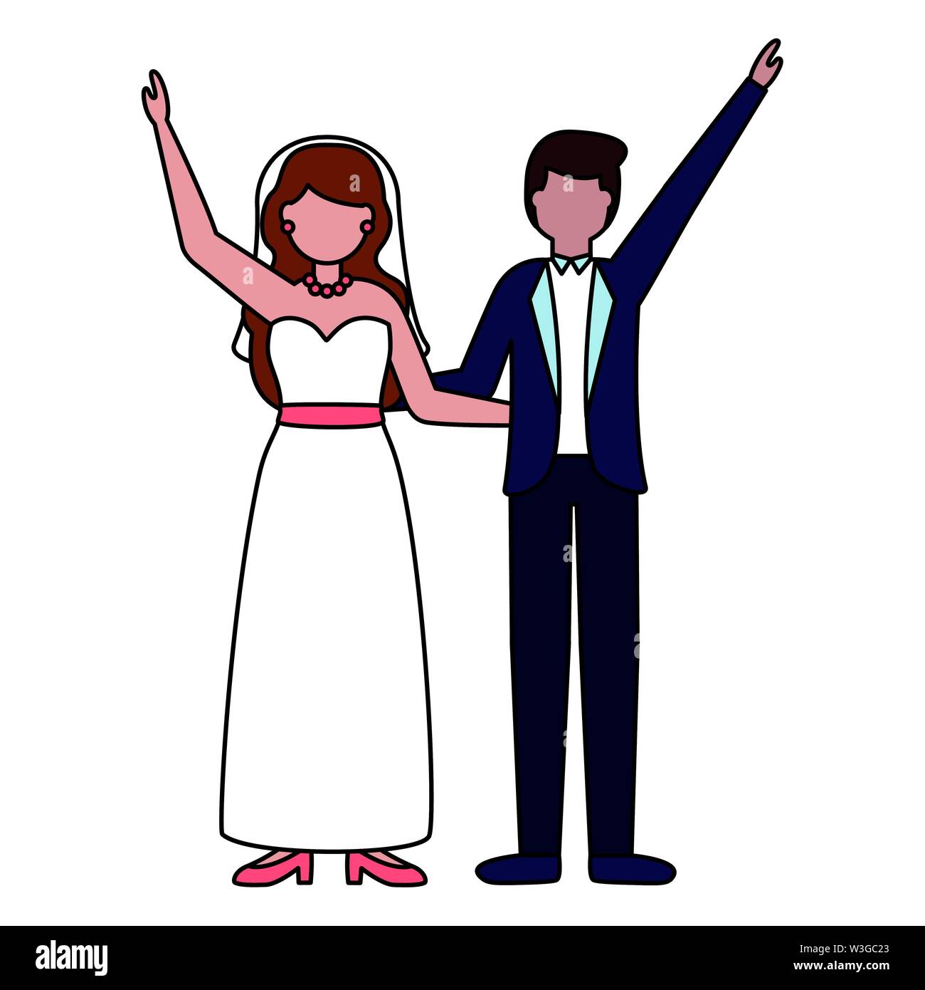flat design wedding people groom and bride Stock Vector Image & Art - Alamy