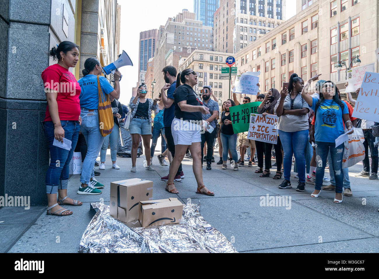 New York, United States. 15th July, 2019. Activists stage rally to ...