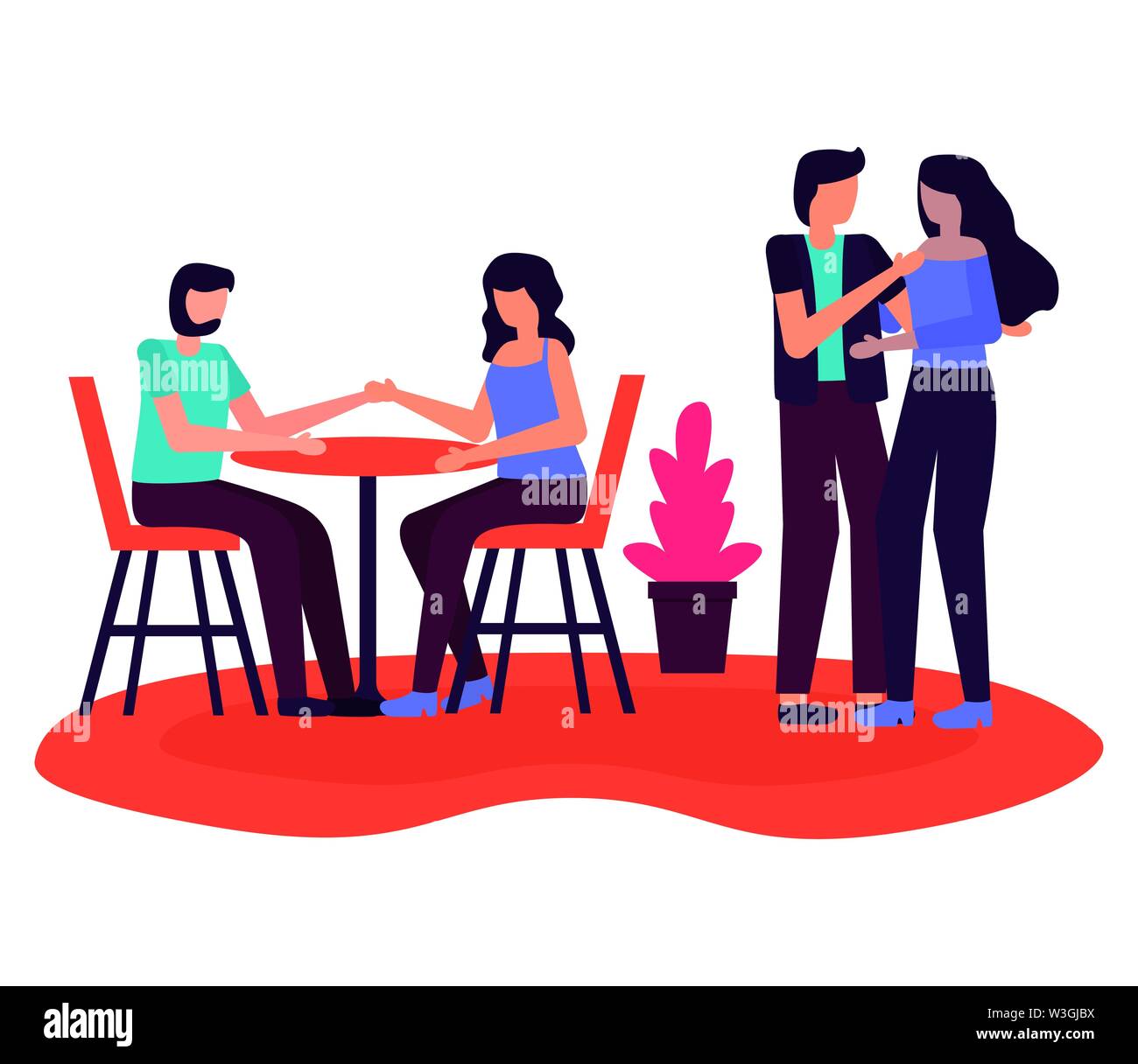 couple romantic love flat design Stock Vector Image & Art - Alamy