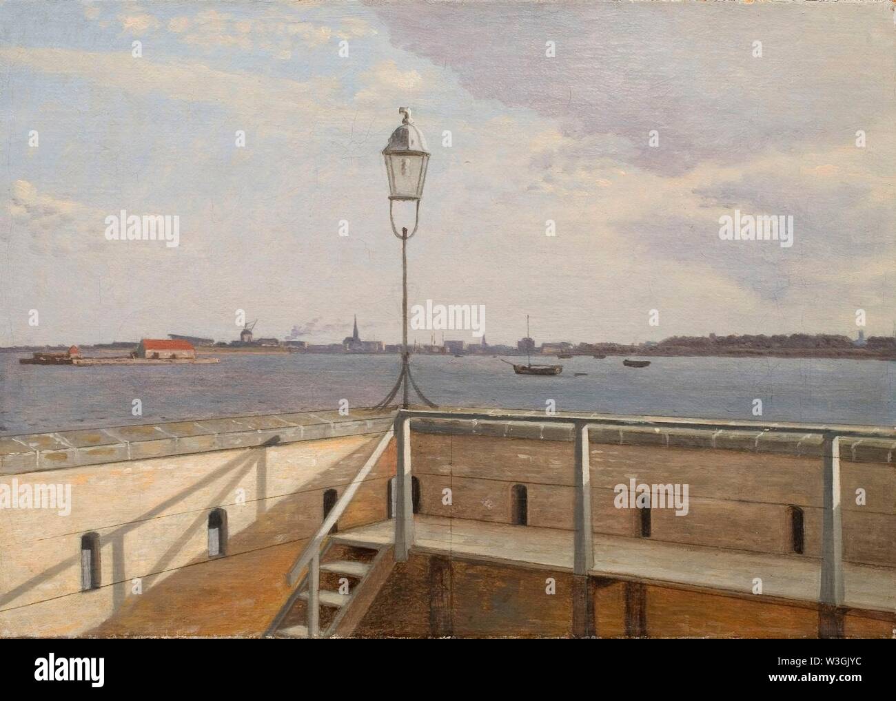 Christoffer Wilhelm Eckersberg - View from the Trekroner Battery with  Copenhagen in the distance Stock Photo - Alamy