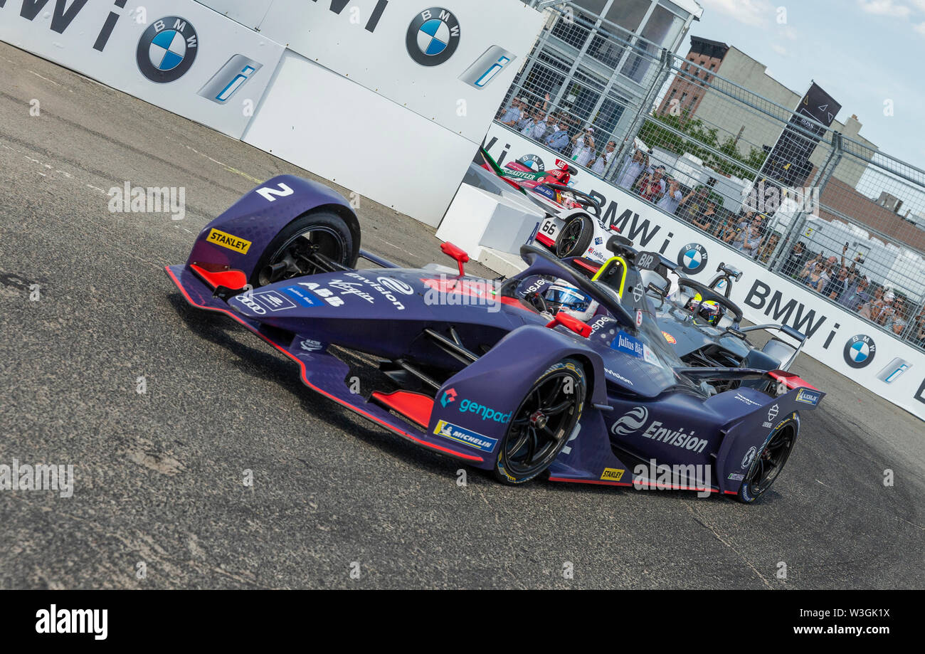 Virgin Racing Sam Bird New York, NY - July 14, 2019: Sam Bird of Virgin Envision team drives ...