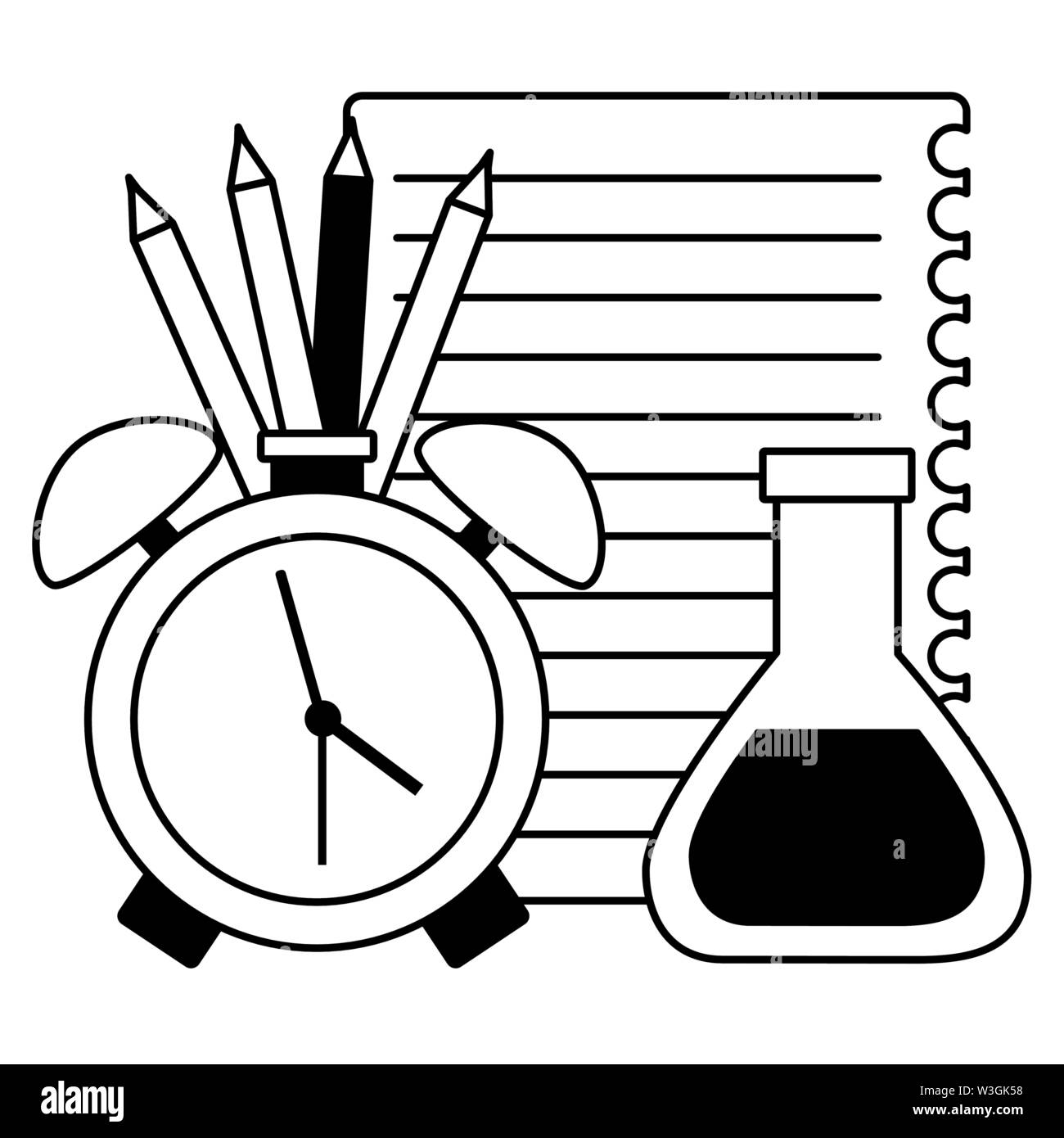 back to school alarm clock and set supplies Stock Vector Image & Art ...